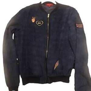 Vintage Guess Denim Track Jacket with Various 80’s Vibe Patches Size‎ Medium